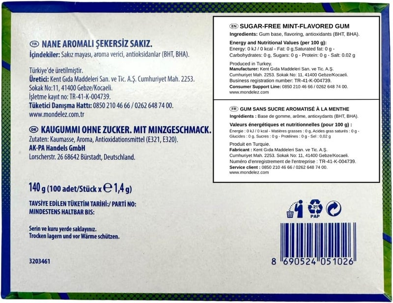 Falim Sugarless Mint Gum - 100 Pieces - Image 3